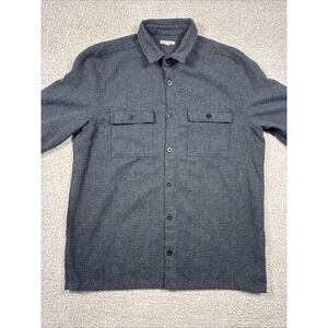 Banks Journal Button Up Shirt Mens XXL Gray Houndstooth Seersucker Double Pocket